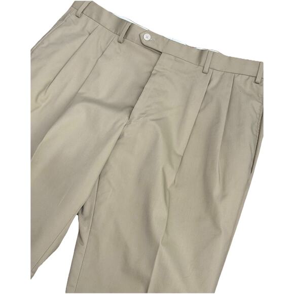 New JoS. A. Bank Tan Suit 44 Short x 39 Pleat Cotton/Poly Spring Weight NWT $350 - Picture 6 of 7